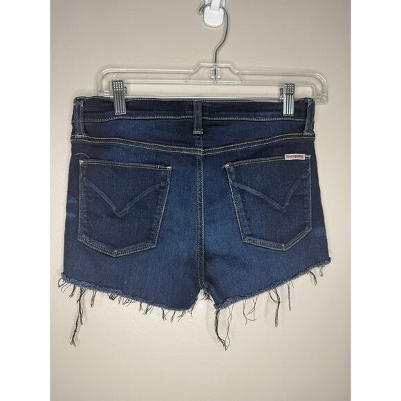 Hudson Mid Rise Dark Wash Denim Stretch Womens Cut Off Shorts Size 28 - Picture 2 of 5